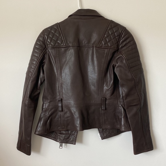 All Saints Brown Leather Jacket Size: 6 - Picture 9 of 9